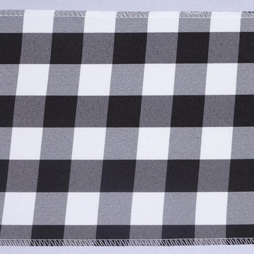 Enhance Your Event Decor with Black/White Buffalo Plaid Chair Sashes