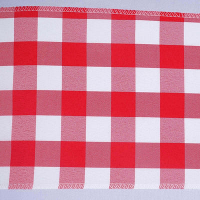 Red and white checkered tablecloth design