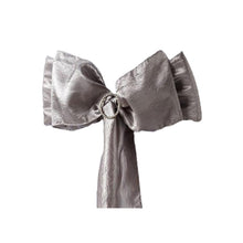 5 PCS | 6"x106" Silver Crinkle Crushed Taffeta Chair Sashes#whtbkgd