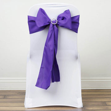 Create a Dreamy Atmosphere with Purple Polyester Chair Sashes