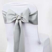 5 PCS | 6" x 108" Silver Polyester Chair Sash