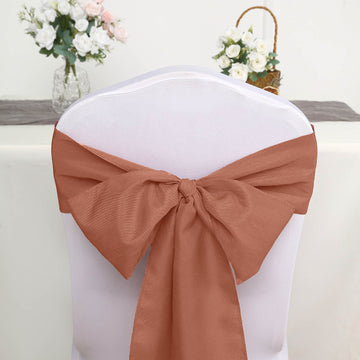 Terracotta (Rust) Polyester Chair Sashes - Add Elegance to Your Event
