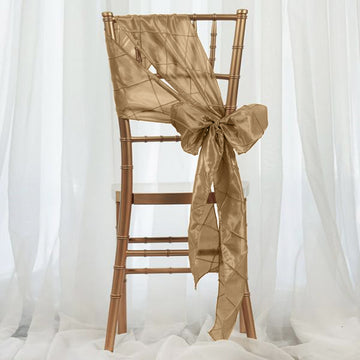 Create Memorable Event Decor with Champagne Pintuck Chair Sashes