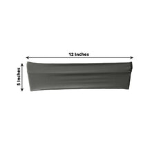 Charcoal Gray Spandex Fitted Chair Sashes - a headband that is 12 inches long and 5 inches wide