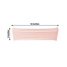 5 Pack Blush Spandex Stretch Chair Sashes Bands Heavy Duty with Two Ply Spandex - 5x12inch