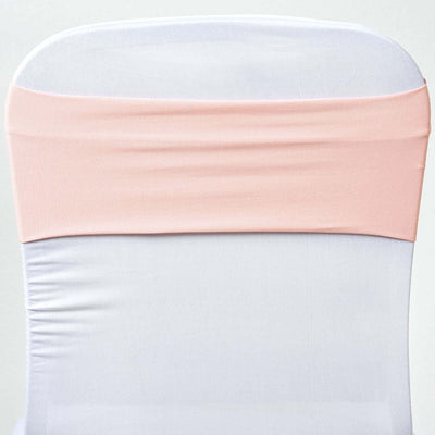 Peach chair sash on a white chair cover