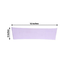 5 Pack Lavender Lilac Spandex Stretch Chair Sashes Bands Heavy Duty with Two Ply Spandex - 5x12inch