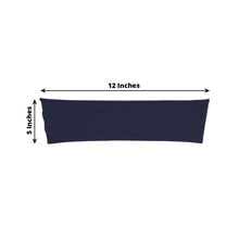 5 Pack Navy Blue Spandex Stretch Chair Sashes Bands Heavy Duty with Two Ply Spandex - 5x12inch
