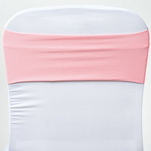 5 Pack Pink Spandex Stretch Chair Sashes Bands Heavy Duty with Two Ply Spandex - 5x12inch