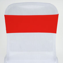 5 Pack Red Spandex Stretch Chair Sashes Bands Heavy Duty with Two Ply Spandex - 5x12inch