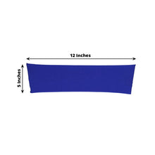 5 Pack Royal Blue Spandex Stretch Chair Sashes Bands Heavy Duty with Two Ply Spandex - 5x12inch