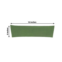 5 Pack Olive Green Spandex Stretch Chair Sashes Bands Heavy Duty with Two Ply Spandex - 5x12inch