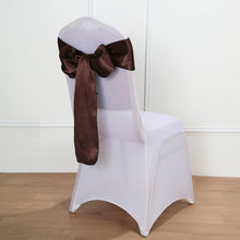 5 pack - 6"x106" Chocolate Satin Chair Sashes