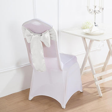 Enhance Your Event Aesthetics with White Satin Chair Sashes