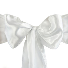 5 pack - 6"x106" White Satin Chair Sashes#whtbkgd