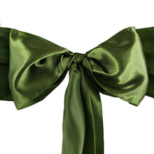 5 pack - 6"x106" Olive Green Satin Chair Sashes#whtbkgd