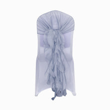 Curly Chiffon Chair Sash in Dusty Blue