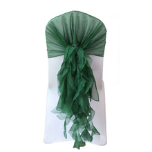 Hunter Emerald Green Chiffon Curly Sash