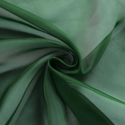 Green sheer fabric with soft texture and flowing drape.
