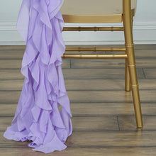 Chiffon Curly Lavender Chair Sash#whtbkgd