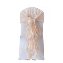 Curly Chiffon Chair Sash 32 Inch in Nude Color
