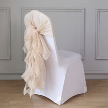 Nude Chiffon Curly Chair Sash 32 Inch