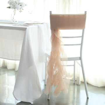 Enhance Your Event Aesthetics with Curly Chiffon Chair Sashes