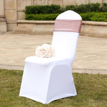 5 Pack | Blush / Rose Gold Metallic Shimmer Tinsel Spandex Chair Sashes