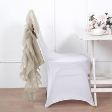 Chiffon Hoods With Ruffles Chair Sashes In Beige 