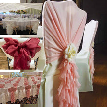 Hooded Ruffled Chiffon Willow Chair Sashes In Eggplant