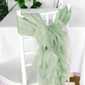 Elevate Your Event Decor with Sage Green Chiffon Hoods