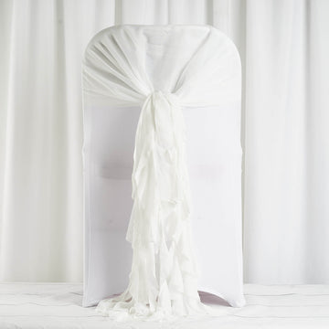 Delicate Ivory Chair Ties for a Sublime Wedding Decor