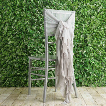 Delicate Silver Chair Ties for a Magical and Whimsical Aura