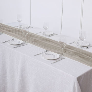 Create a Luxurious Table Setting with the Natural Premium Chiffon Table Runner