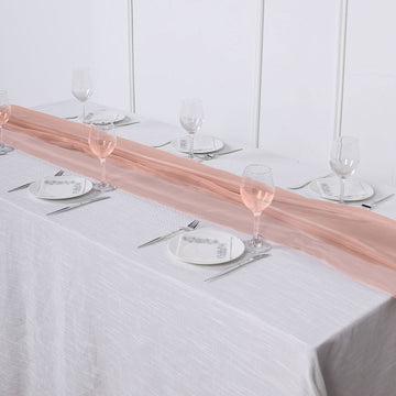 Create Unforgettable Memories with the Dusty Rose Premium Chiffon Table Runner