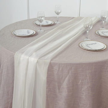 Add a Touch of Luxury with the Ivory Premium Chiffon Table Runner