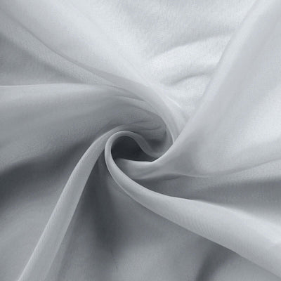 White sheer fabric with soft texture and flowing drape.