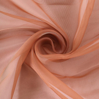 Peach sheer fabric with a soft, delicate texture.