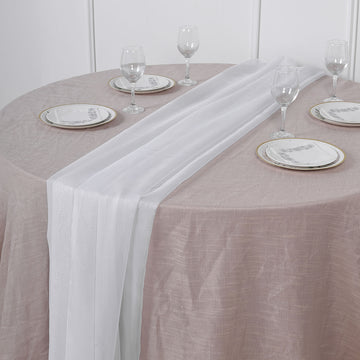 Add a Touch of Sophistication with the White Chiffon Table Runner