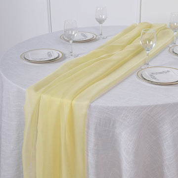 Create a Stunning Yellow Table Decoration with the Premium Chiffon Table Runner