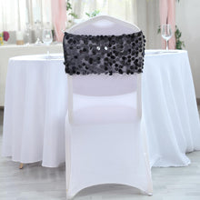 5 pack - Black - Big Payette Sequin Round Chair Sashes