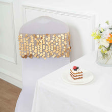 Champagne Payette Sequins Chair Sashes on Mesh Material
