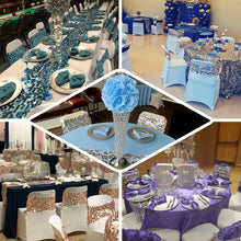 Iridescent Blue Chair Sashes 5 Pack With Round Big Payette Sequins
