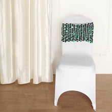 Hunter Emerald Green Round Chair Sashes In Big Payette Sequin 
