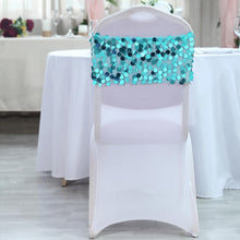 5 pack - Turquoise - Big Payette Sequin Round Chair Sashes