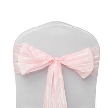 Chair Sashes In Blush Rose Gold 6 Inch By 106 Inch Accordion Crinkle Taffeta Metallic