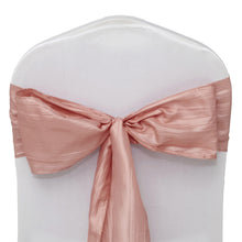 Chair Sashes In Dusty Rose 6 Inch By 106 Inch Accordion Crinkle Taffeta Metallic#whtbkgd