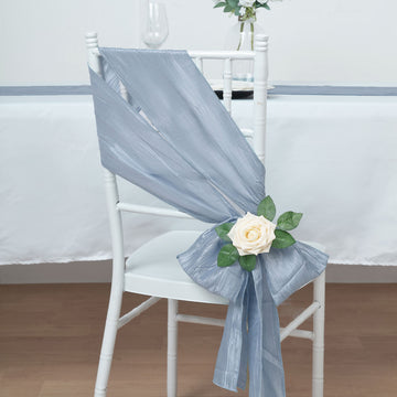 Style and Sophistication Meet with Accordion Crinkle Taffeta Chair Sashes
