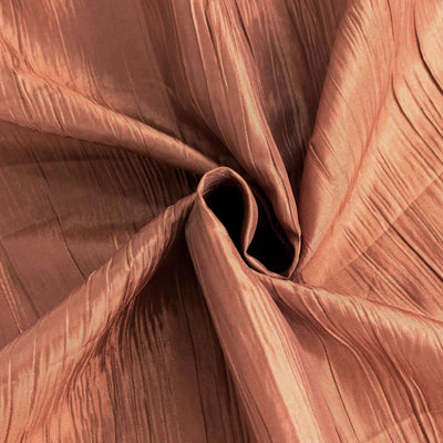 Textured copper fabric with subtle pleats and sheen.