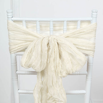Transform Your Chairs with Cream Gauze Cheesecloth Chair Sashes